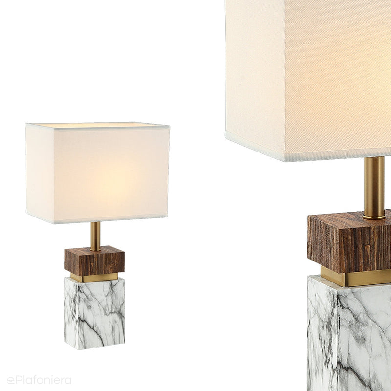 Lampa stojąca na stolik (43cm, złoto, marmur, drewno) Lucea 80413-01-TS1-SW, ETEN