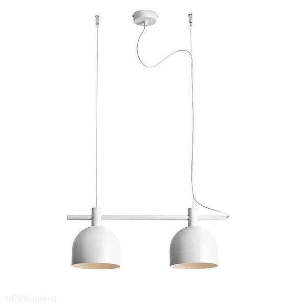 Biała lampa wisząca industrialna, vintage do salonu (2xE27) Aldex (beryl) 976H - ePlafoniera