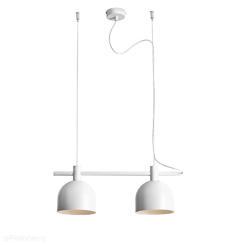 Biała lampa wisząca industrialna, vintage do salonu (2xE27) Aldex (beryl) 976H - ePlafoniera