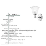 Kinkiet do łazienki Austen (mosiądz/chrom/nikiel) - Elstead (G9 1x4W / barwa ciepła / IP44)