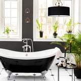 Romantyczna lampa wisząca (czarna, chrom) sufitowa do łazienki sypialni salonu  (G9 3x4W) Elstead (Falmouth)