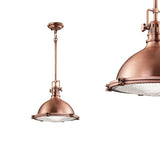 Industrialna, metalowa lampa wisząca 34cm (miedź) do kuchni, salonu kawiarni (1xE27) Kichler (Hatteras)