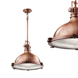 Industrialna, metalowa lampa wisząca 60cm (miedź) do kuchni, salonu kawiarni (1xE27) Kichler (Hatteras)