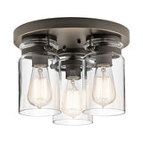 Lampa sufitowa szklany klosz (stary brąz) plafon do kuchni salonu 1xE27, Kichler (Brinley)