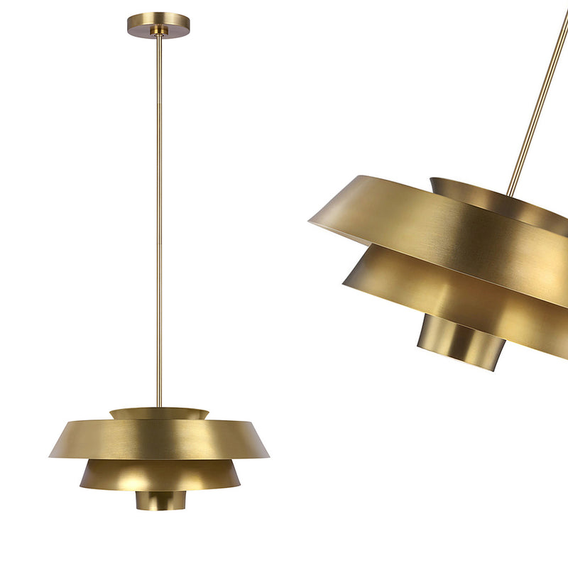 Mosiężna metalowa lampa Brisbin nad stół / do salonu / sypialni - Feiss (1xE27)