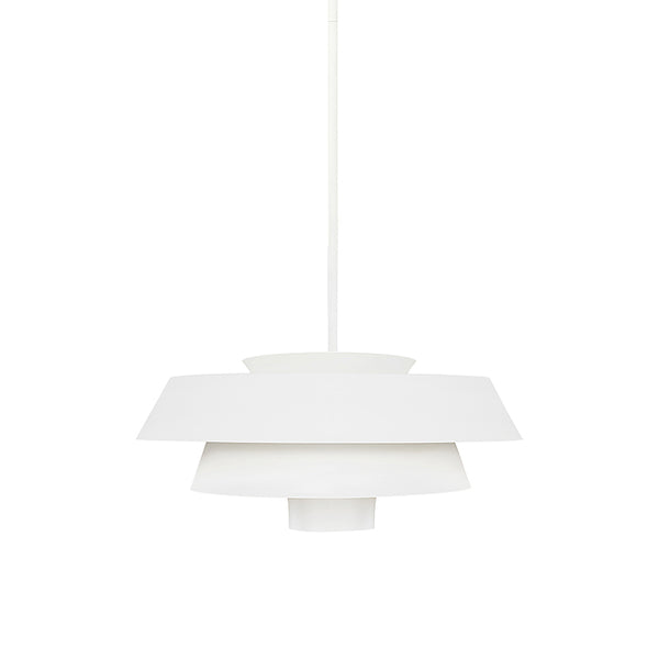 Nowoczesna metalowa lampa nad stół do salonu sypialni (biała) 1xE27, Feiss (Brisbin)