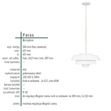 Nowoczesna metalowa lampa nad stół do salonu sypialni (nikiel) 1xE27, Feiss (Brisbin)