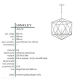 Lampa wisząca / druciana / ażurowa klatka Astrid - Hinkley (50x50cm / 3xE14)