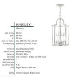 Wisząca latarnia 35cm (mosiądz) lampa do salonu kuchni sypialni łazienki (6xE14) Hinkley (Gentry)