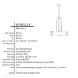 Lampa wisząca, żyrandol Meridian - Hinkley (50cm, nikiel) do kuchni, salonu, sypialni (G9 3x4W)
