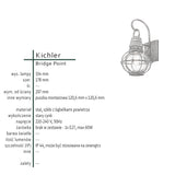 Ogrodowa latarnia Bridge Point S - Kichler, lampa loftowa ścienna, kinkiet 1xE27