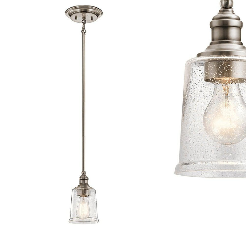 Lampa wisząca pojedyncza - vintage (pewter, 13cm) do kuchni sypialni łazienki (1xE27) Kichler (Waverly)