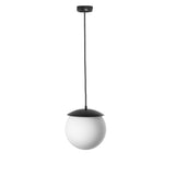Sufitowa lampa wisząca biała kula 20 cm - Kuul G, czarne mocowanie, Ummo