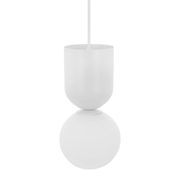 Biała metalowa lampa wisząca do salonu i sypialni Luoti - Ummo