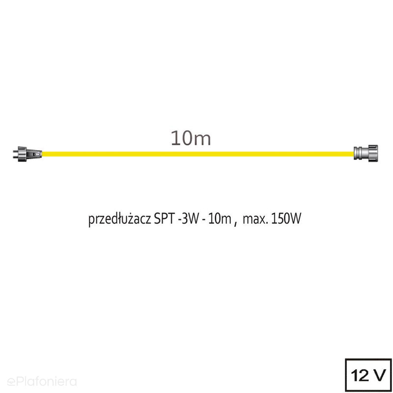Przedłużacz 10m SPT-3W (IP 44) - AKCESORIA systemu 12V LED Polned (6056011)