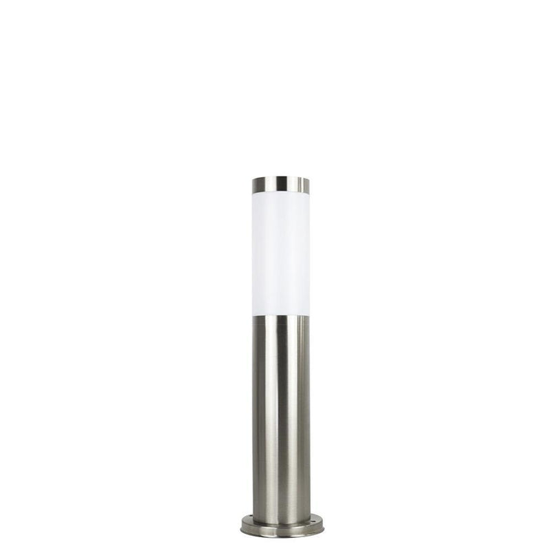 Okrągły słupek 45/65/110cm - lampa stojąca ogrodowa zewnętrzna (czarna/stalowa) (1x E27) SU-MA (Inox)