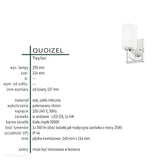 Kinkiet do łazienki / nad lustro Taylor polerowany chrom -  Quoizel, IP44, 15x20cm, G9 1x4W