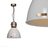 Biała loftowa lampa wisząca Voltera 32cm Nickiel - LoftLight