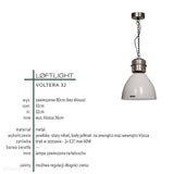 Biała loftowa lampa wisząca Voltera 32cm Nickiel - LoftLight