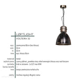 Czarna loftowa lampa wisząca Voltera 32cm Nickiel LoftLight