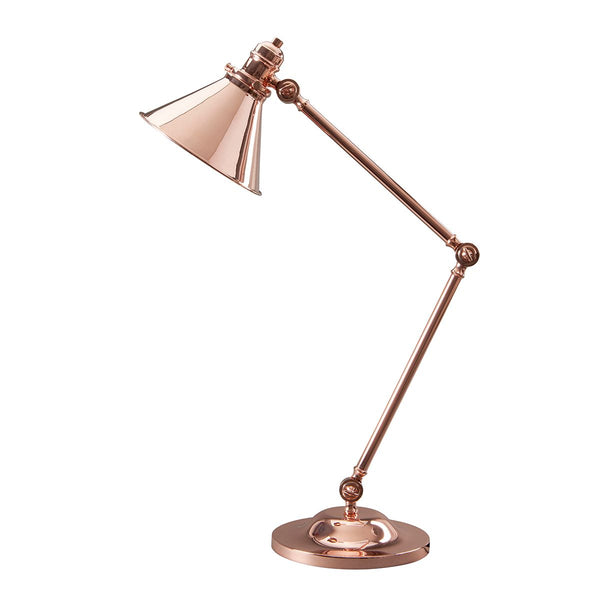 Metalowa lampa łamana (1xE27) (polerowana miedź) stołowa - biurkowa do salonu sypialni, Elstead (Provence)