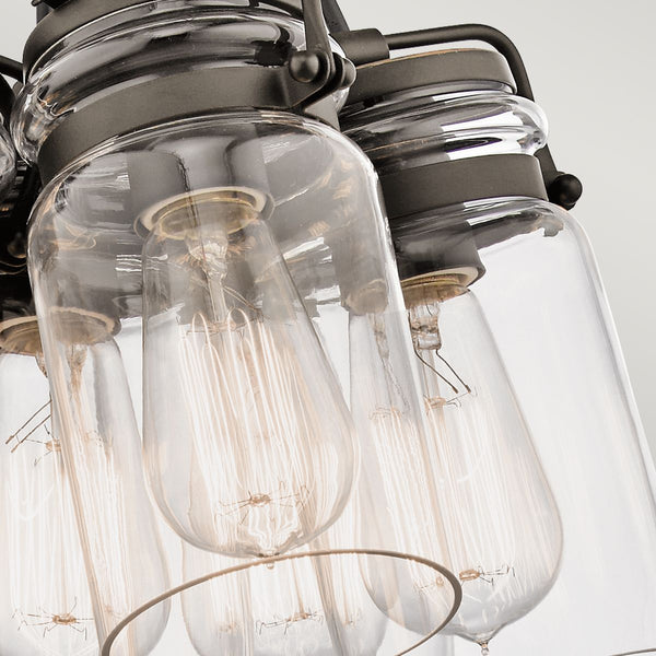 Lampa wisząca szklany klosz (stary brąz) do kuchni salonu 6xE27, Kichler (Brinley)