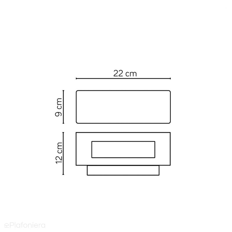 Prostokątna lampa grafitowa - kinkiet zewnętrzny ogrodowy (1x E27) SU-MA (Zen)