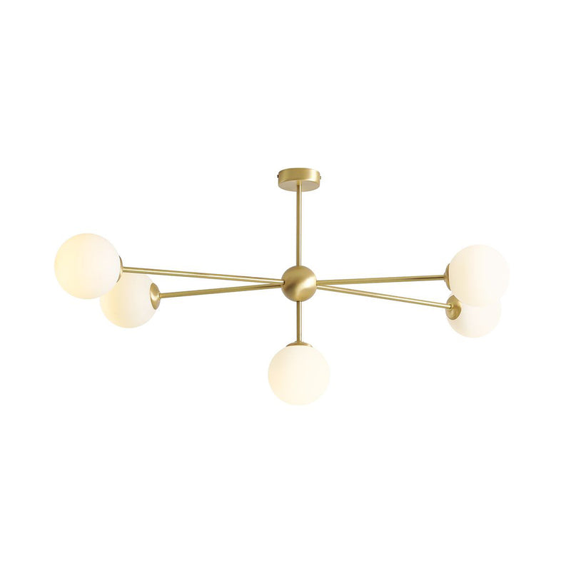 Lampa sufitowa White Pearl 5 BRASS do salonu glamour - Aldex (1113PL_F40)