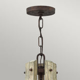 Drewniana lampa wisząca 50cm (rdzawe żelazo) do salonu kuchni sypialni (5xE14) Hinkley (Middlefield)