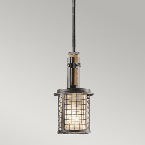 Lampa wisząca 15cm, metalowa siatka - kute żelazo, do salonu kuchni sypialni (1xE27) Kichler (Ahrendale)