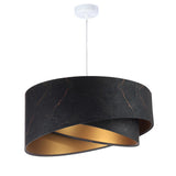 Abażur Marmur - czarna lampa wisząca welurowa do salonu, sypialni (asymetria 1xE27) ręcznie robiona - ePlafoniera