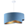Abażur Alison - błękitna lampa wisząca welurowa do salonu, sypialni (asymetria 1xE27) ręcznie robiona