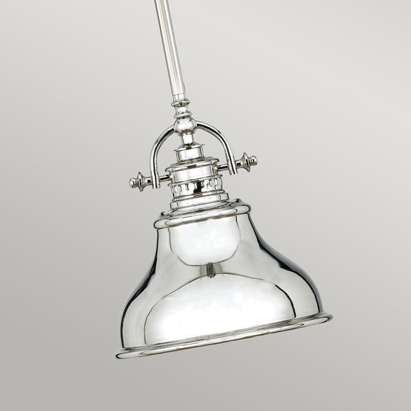 Industrialna lampa wisząca ze srebrem Emery 20cm - Quoizel