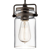 Lampa wisząca szklany klosz (stary brąz) do kuchni salonu 1xE27, Kichler (Brinley)