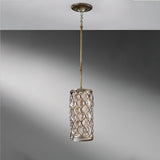Kryształowa lampa 17cm, ręcznie malowana (oksydowane srebro) do sypialni salonu (1xE27) Feiss (lucia)