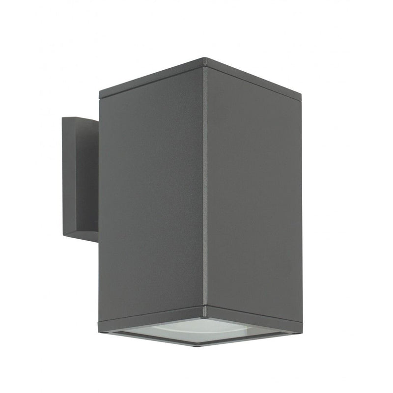Kinkiet zewnętrzny grafit, czarny, szary (tuba kwadrat spot 20cm, 1x E27) lampa na zewnątrz, SU-MA (Adela) 8002