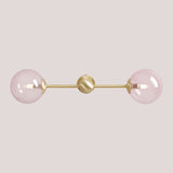 Kinkiet glamour Pink Pearl S 2 Brass, pudrowy róż z mosiądzem - Aldex (1112D40_S) 59 cm