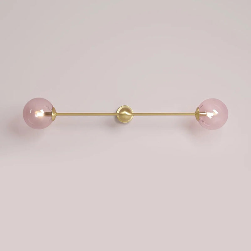 Pudrowy róż, długi kinkiet glamour - Pink Pearl L 2 Brass - Aldex (1112D40_L) 89cm