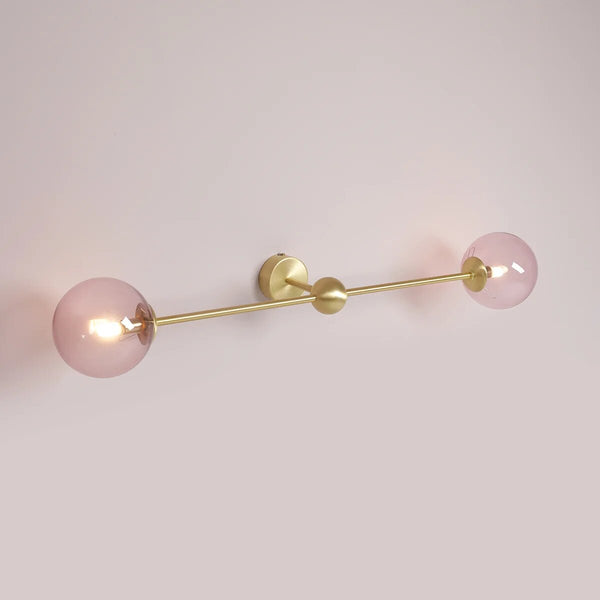 Pudrowy róż, długi kinkiet glamour - Pink Pearl L 2 Brass - Aldex (1112D40_L) 89cm