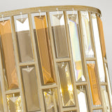 Złota lampa ścienna Gemma z kryształami - Hinkley (płatki srebra, bursztyn, kryształy) 31x28cm / 2xE14