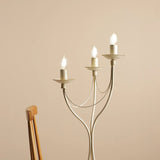 Kremowa lampa biurkowa - Róża Table 3 Provance, świecznik - Aldex, 3xE14, 397B9/D