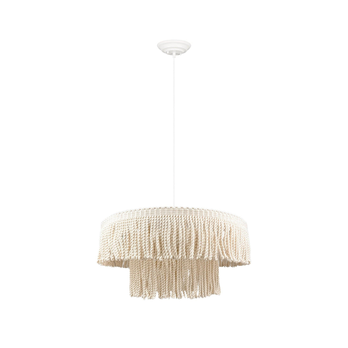Mira – dwuwarstwowa lampa wisząca z bawełnianych sznurów Ø50