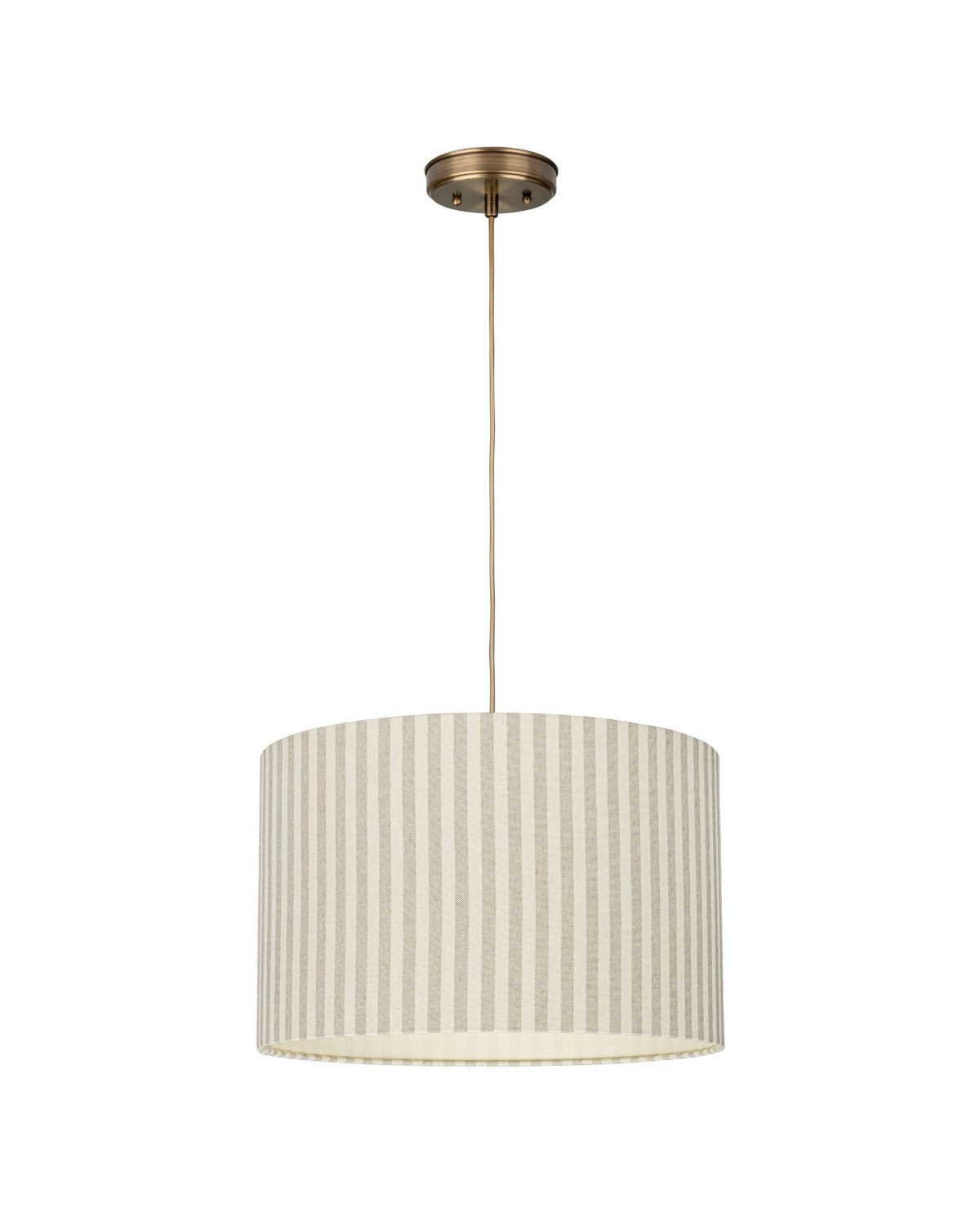 Sand Walec – lampa wisząca z abażurem w paski i mosiądzem Ø38