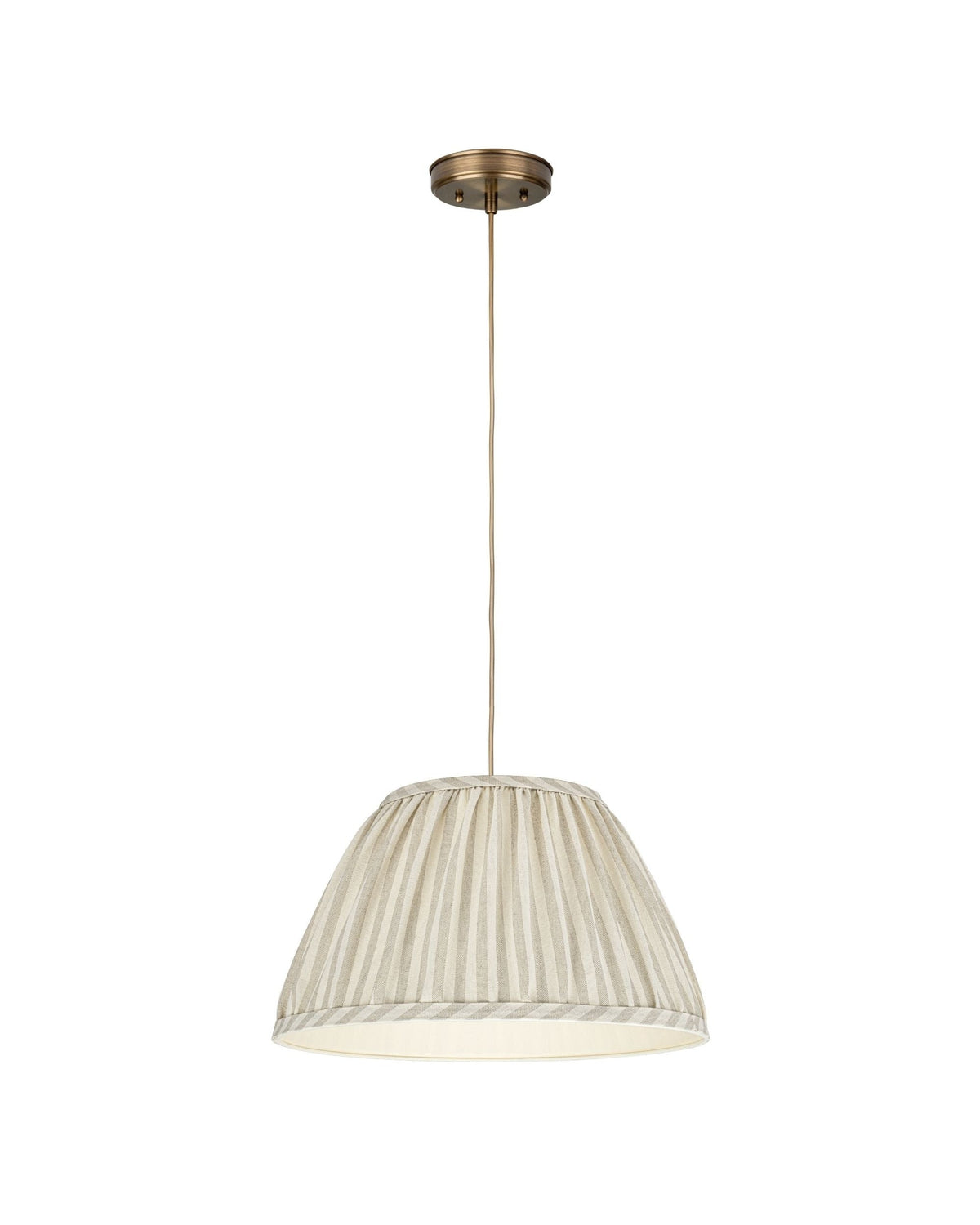Sand Stożek – lampa wisząca z marszczonym abażurem w paski Ø40
