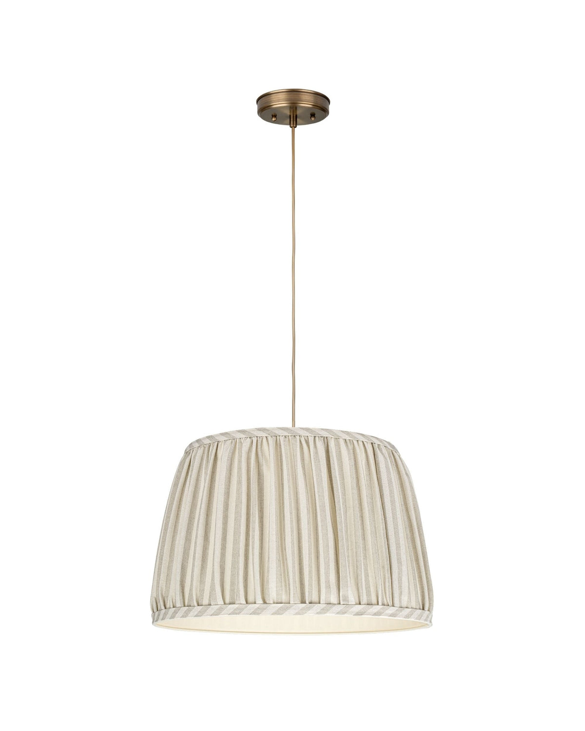 Sand Stożek – lampa wisząca z marszczonym abażurem w paski Ø45