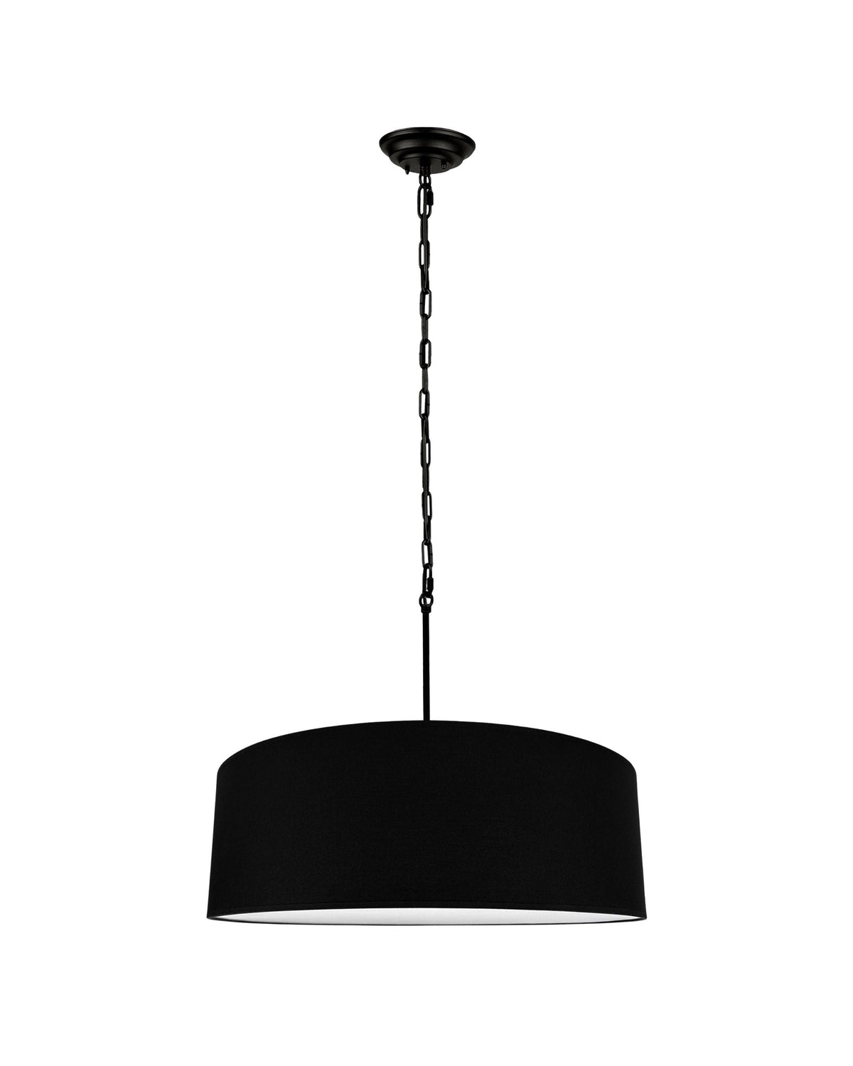 Silia Black II – czarna lampa wisząca na łańcuchu z blendą Ø60