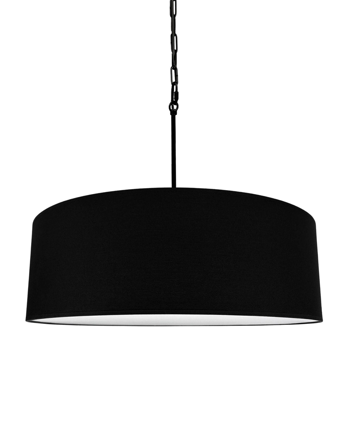 Silia Black II – czarna lampa wisząca na łańcuchu z blendą Ø60
