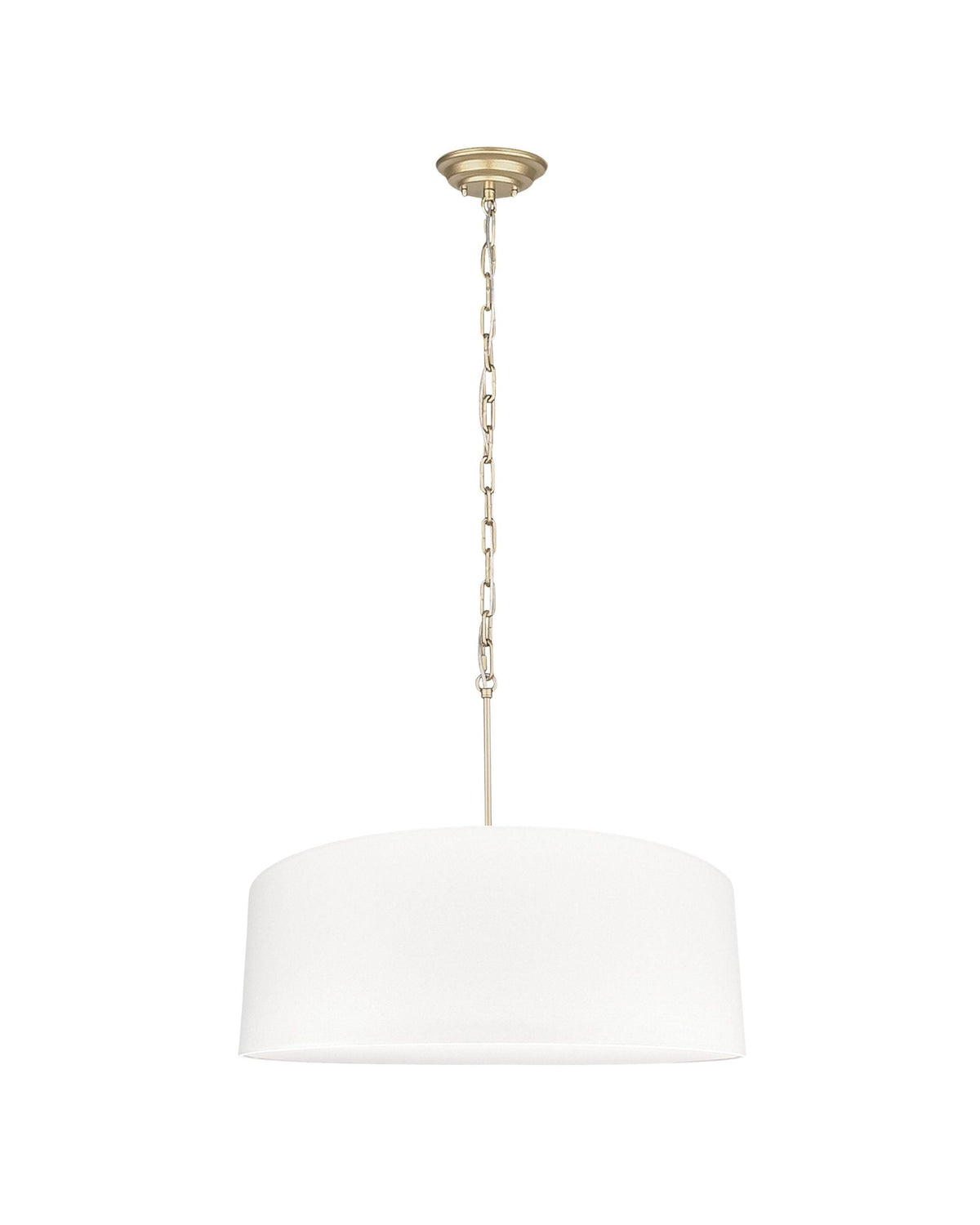 Silia – duża lampa wisząca z białej bawełny z pergaminową blendą Ø60