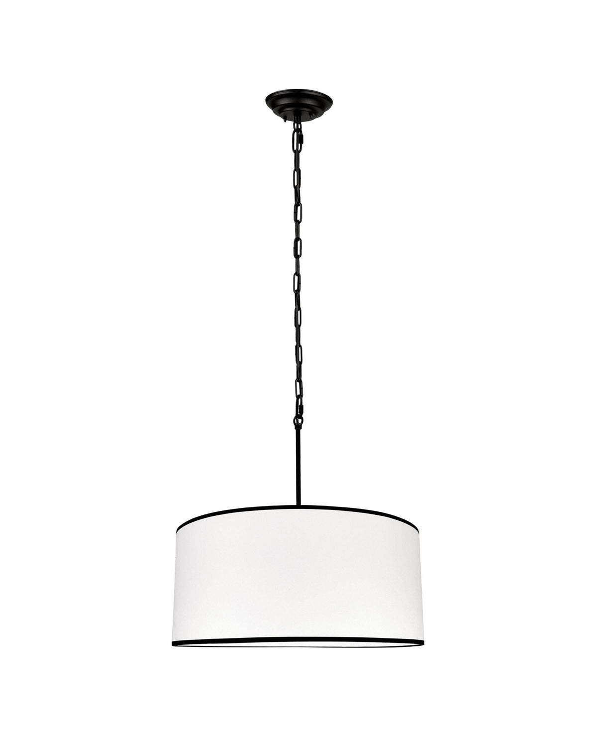 Silia Black III – owalna lampa wisząca z czarną lamówką