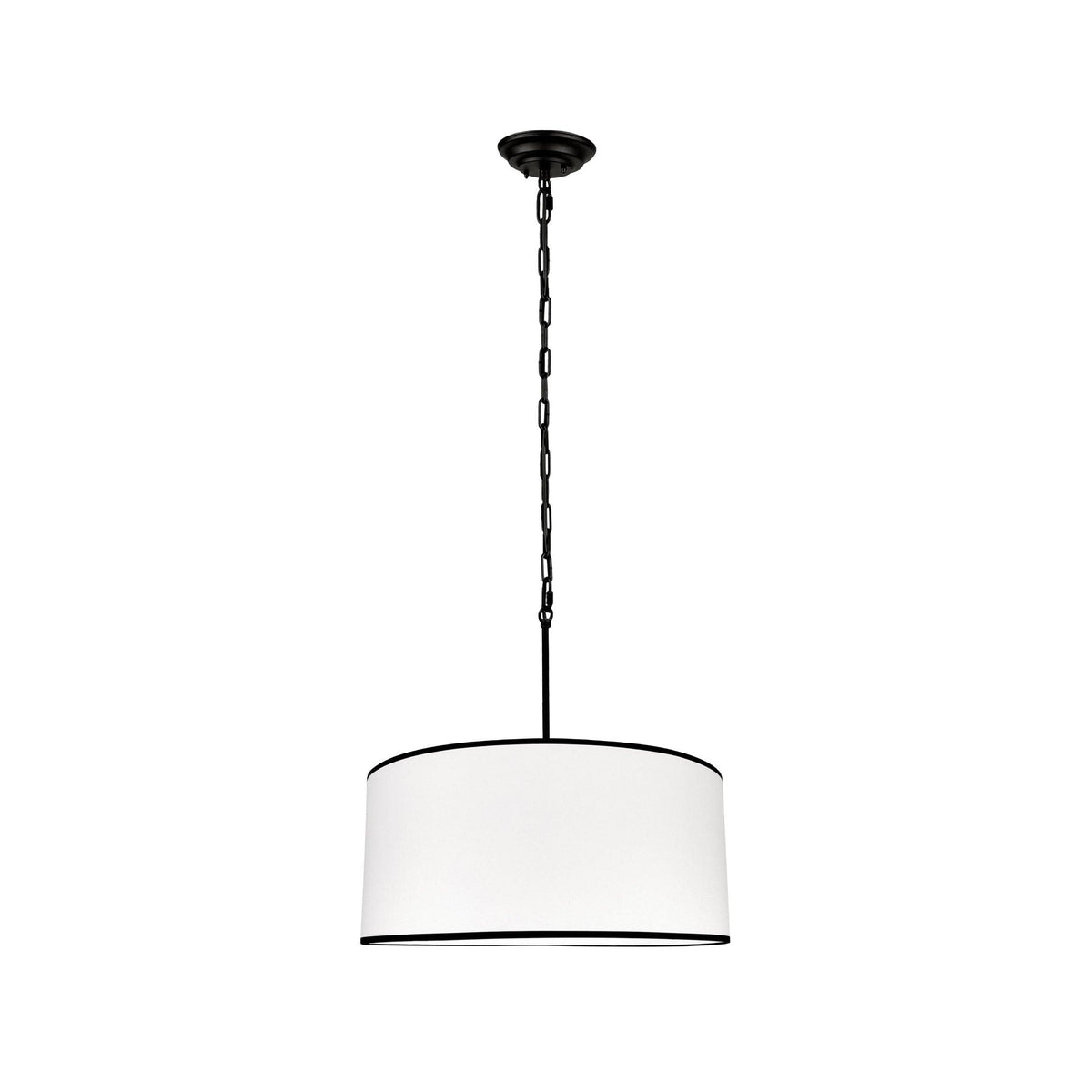 Silia Black III – owalna lampa wisząca z czarną lamówką